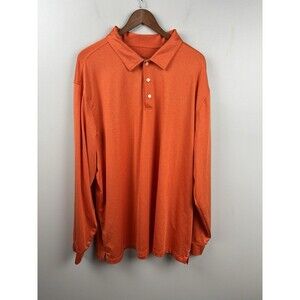 Walter Hagen Hydro-Dri Men’s Orange Long Sleeve Polo Shirt Size 2XL